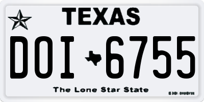 TX license plate DOI6755
