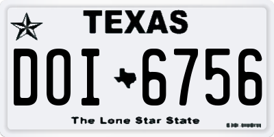 TX license plate DOI6756