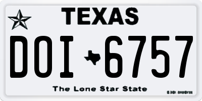 TX license plate DOI6757
