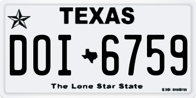 TX license plate DOI6759