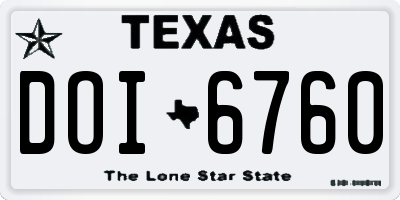 TX license plate DOI6760