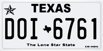 TX license plate DOI6761
