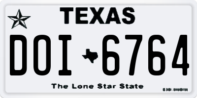 TX license plate DOI6764
