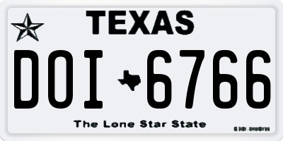 TX license plate DOI6766