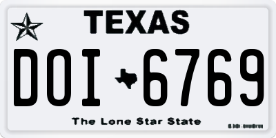 TX license plate DOI6769