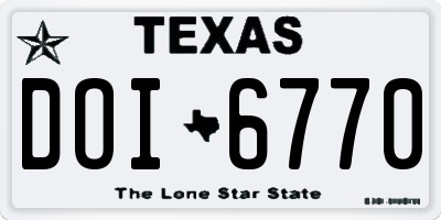 TX license plate DOI6770