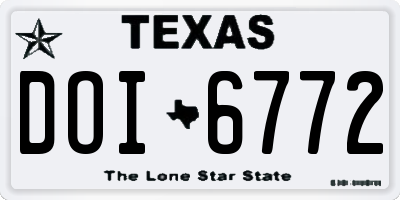 TX license plate DOI6772