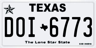 TX license plate DOI6773