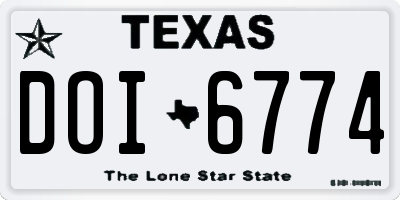 TX license plate DOI6774