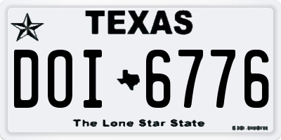 TX license plate DOI6776