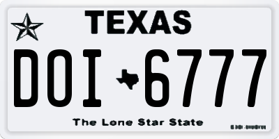 TX license plate DOI6777