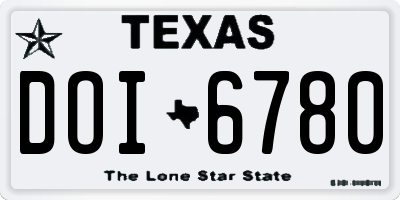 TX license plate DOI6780