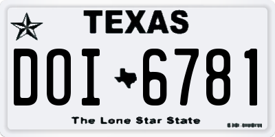 TX license plate DOI6781