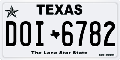 TX license plate DOI6782