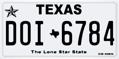 TX license plate DOI6784