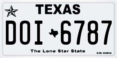 TX license plate DOI6787