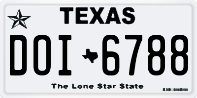 TX license plate DOI6788