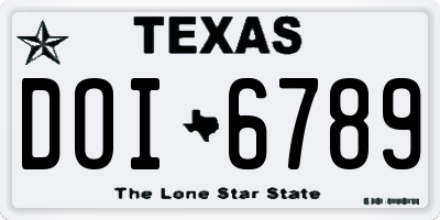 TX license plate DOI6789