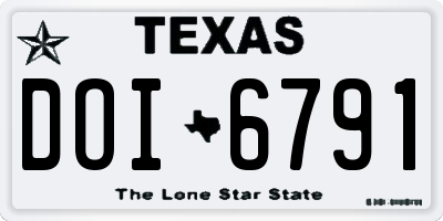 TX license plate DOI6791