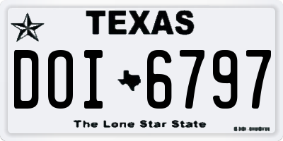 TX license plate DOI6797