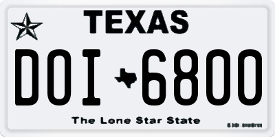 TX license plate DOI6800