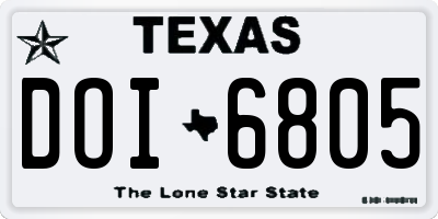 TX license plate DOI6805