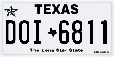 TX license plate DOI6811