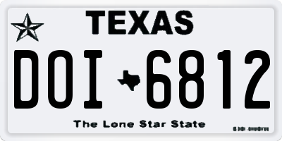 TX license plate DOI6812