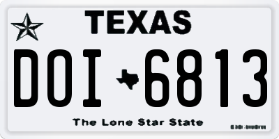 TX license plate DOI6813