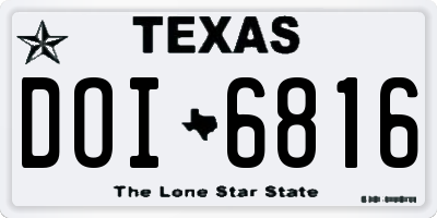 TX license plate DOI6816