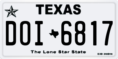 TX license plate DOI6817