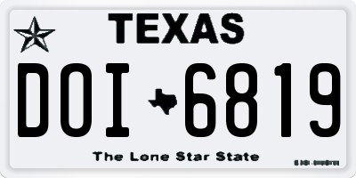 TX license plate DOI6819