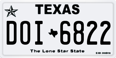 TX license plate DOI6822