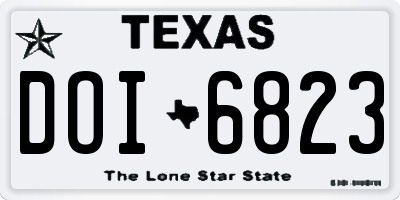 TX license plate DOI6823