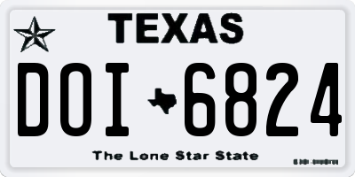 TX license plate DOI6824