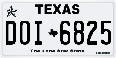 TX license plate DOI6825