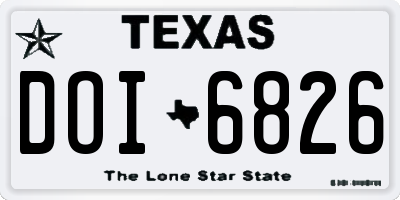 TX license plate DOI6826