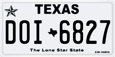 TX license plate DOI6827
