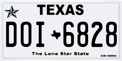 TX license plate DOI6828