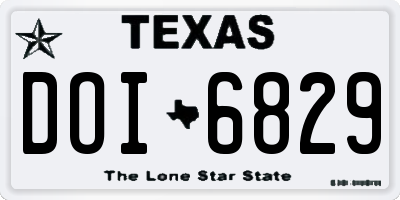 TX license plate DOI6829