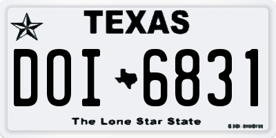 TX license plate DOI6831