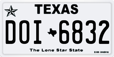 TX license plate DOI6832