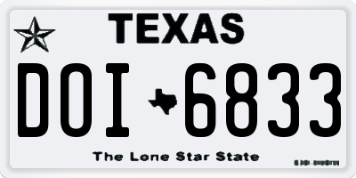 TX license plate DOI6833