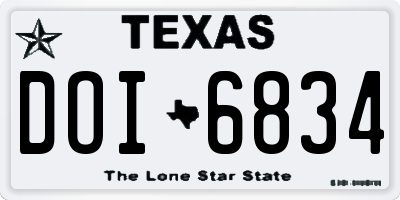 TX license plate DOI6834