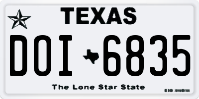 TX license plate DOI6835