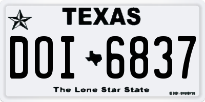 TX license plate DOI6837