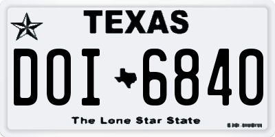 TX license plate DOI6840
