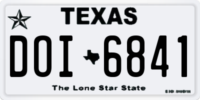 TX license plate DOI6841