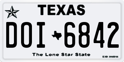 TX license plate DOI6842