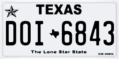 TX license plate DOI6843
